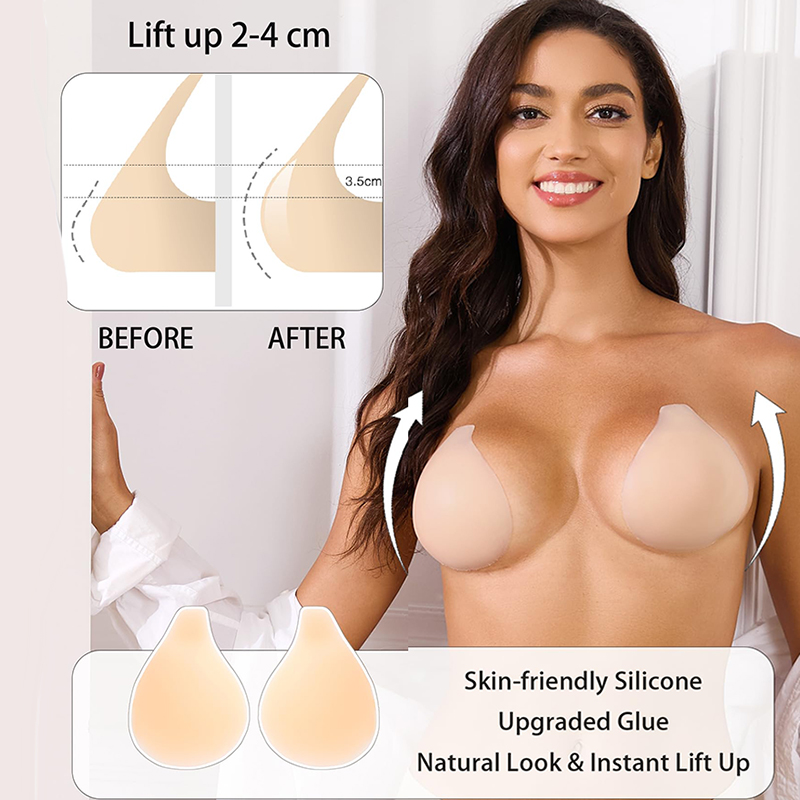 1/2 pares de sutiã pegajoso fe - Backless Bra Sticky avaliação e preço