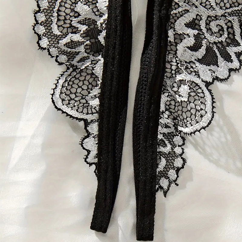 Preto quente crotchless sexy l - Sheer Bra Lace avaliação e preço
